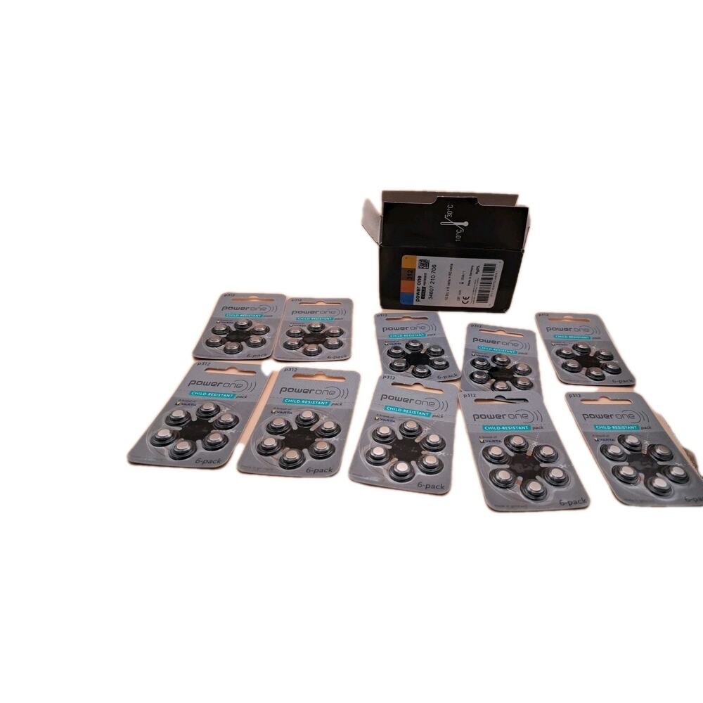 Power One Size P312 Hearing Aid Batteries 60 (10 6 packs)